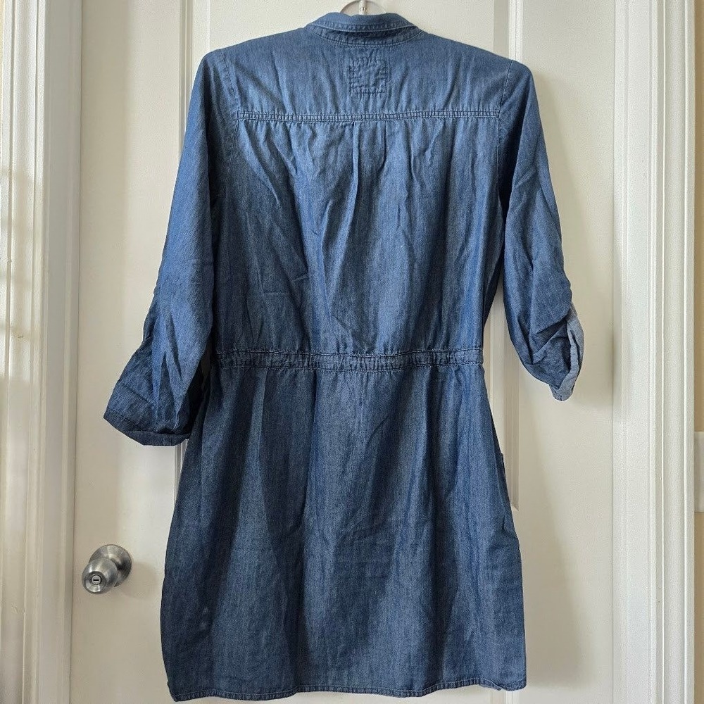 Sonoma Women Dress Chambray Drawstring Waist Cotton Lyocell Casual Blue 1X - Picture 6 of 7